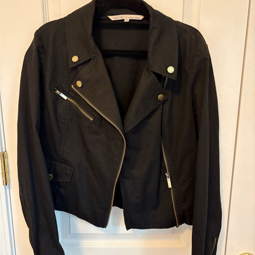 Rachel Rachel Roy Black Moto Jacket Size Medium